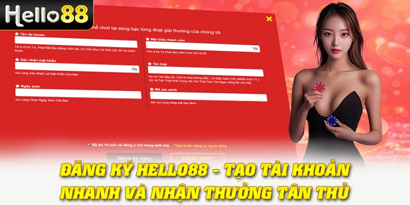 Đăng Ký Hello88 - Tạo Tài Khoản Nhanh Và Nhận Thưởng Tân Thủ