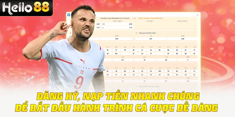 Đăng ký, nạp tiền nhanh chóng để bắt đầu hành trình cá cược dễ dàng